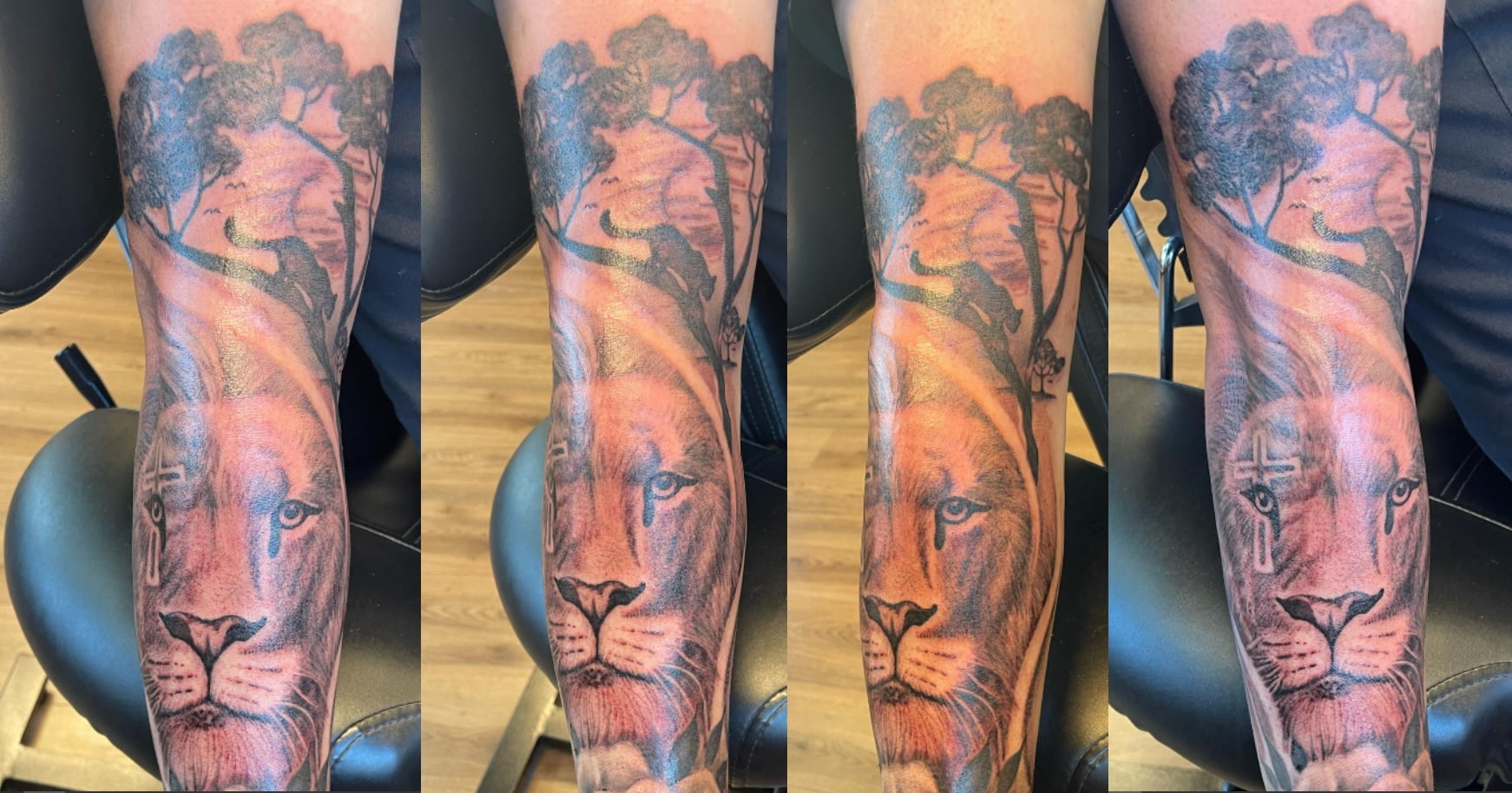 Minimalist Lion Linework Tattoo - wide 5
